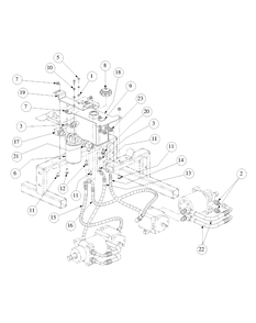 Hydro Tank And Hose Assembly Diagram and Parts List for M60-KW LC-53BB5GFX750-29HP-DFI-OHV-LC Cub Cadet Lawn Tractor